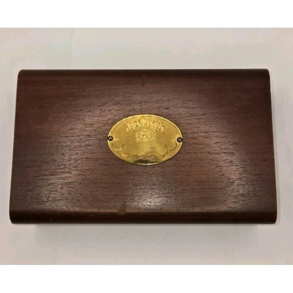 Jack Daniel's Wooden Jewelry Box with Bronze Emblem *Rare*